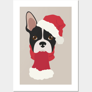 Boston Terrier Christmas Dog Posters and Art